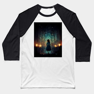 Girl Staring at the Stars - best selling Baseball T-Shirt